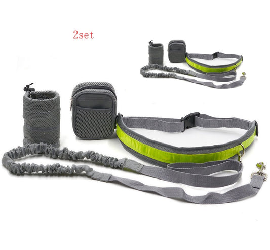 Set de Canicross 4 en 1 pour Chien - Ceinture Lombaire, Laisse Élastique et Sac de Hydratation - Équipement Running & Randonnée - La Tribu Poilue