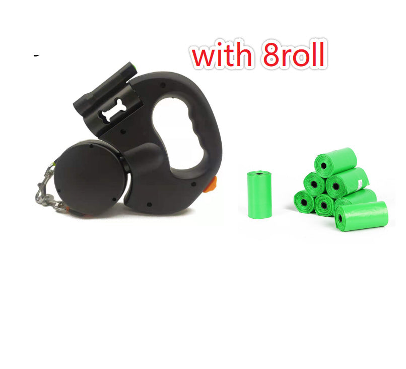 Laisse Rétractable Réfléchissante pour Petits Chiens – Double Laisse avec Lumière LED et Rotation 360° - La Tribu Poilue